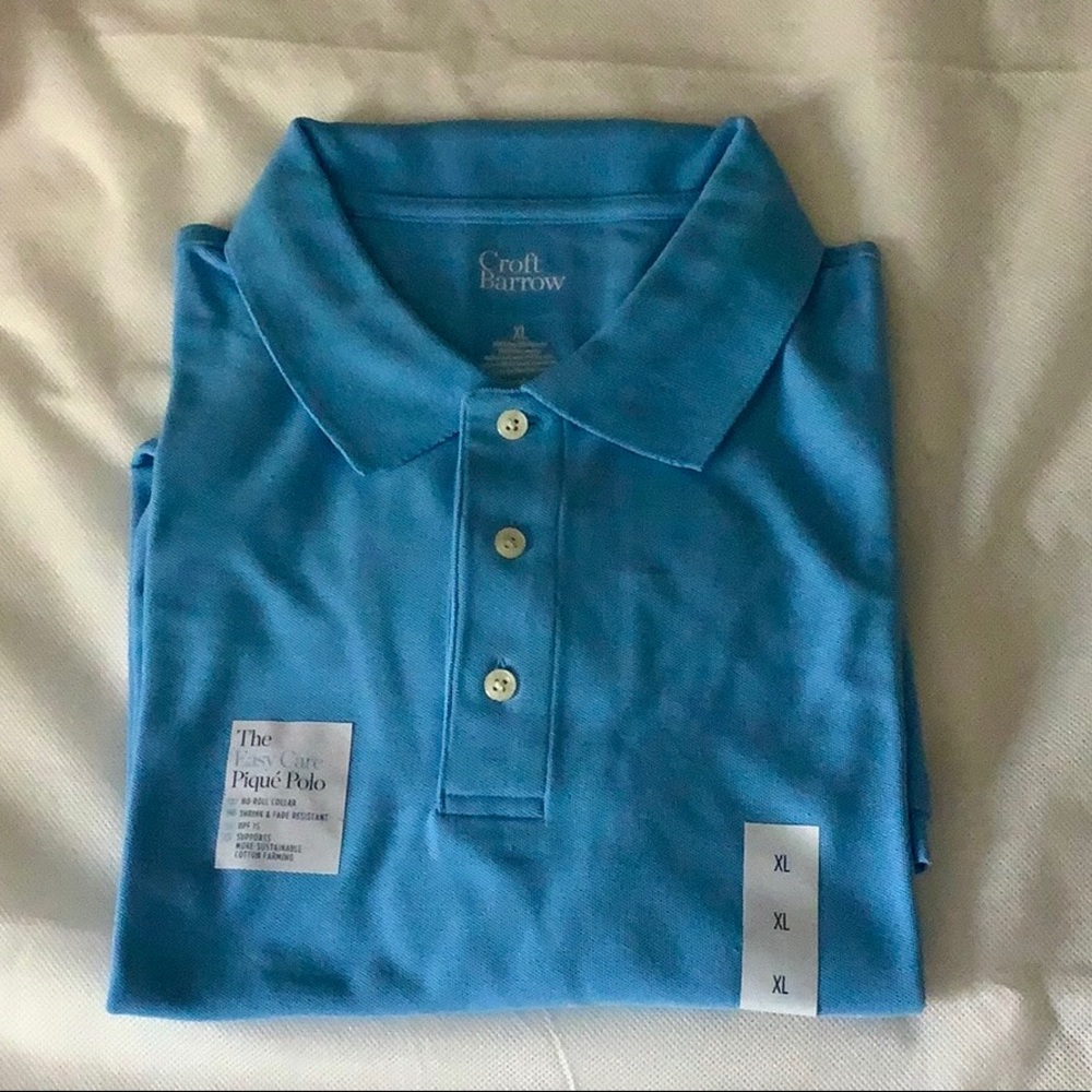 Men’s Croft & Barrow Easy Care Pique Polo Shirt Light Blue